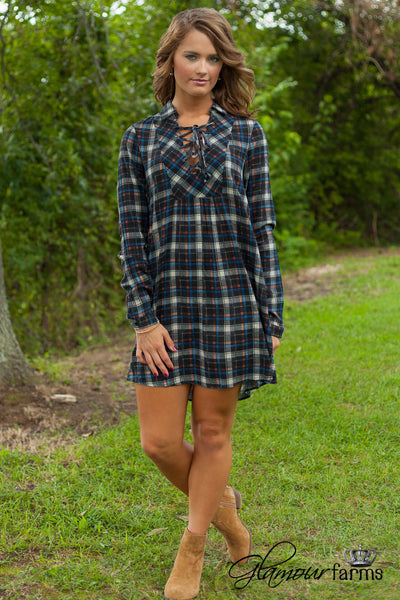 Kirby Hill Plaid Tunic/Dress - Black/Multi