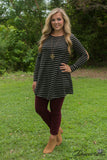 Lakewood Striped Tunic/Dress - Black/Oatmeal