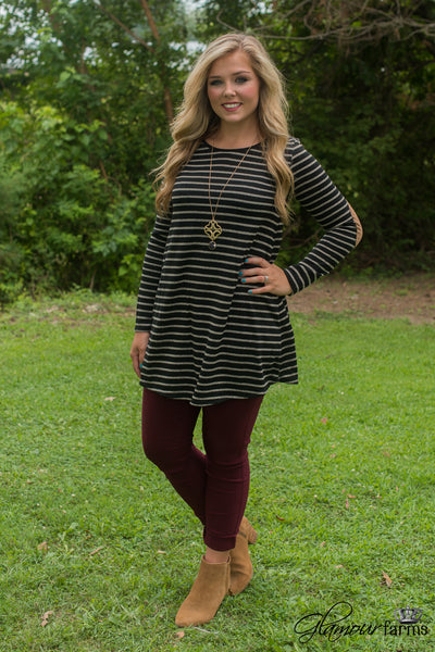 Lakewood Striped Tunic/Dress - Black/Oatmeal