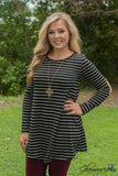 Lakewood Striped Tunic/Dress - Black/Oatmeal