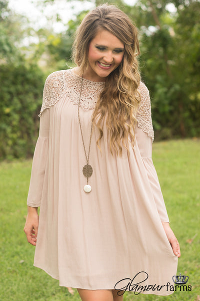 Laurel Lace Dress - Taupe