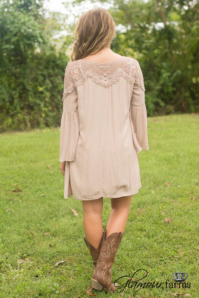 Laurel Lace Dress - Taupe