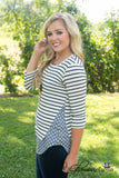 Long Grove Dot Top - Ivory/Blue