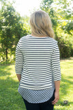 Long Grove Dot Top - Ivory/Blue