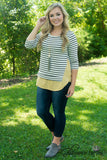 Long Grove Dot Top - Ivory/Mustard