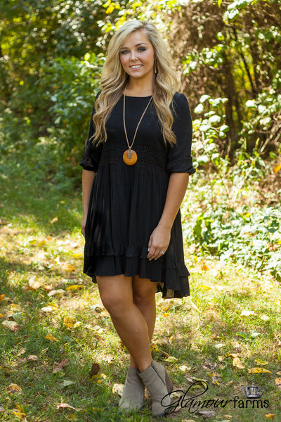 Lovely In My Life Tunic/Dress - Black