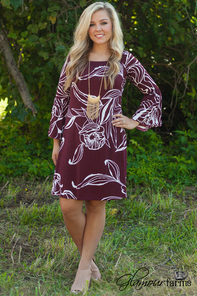 Made You Look Dress - Burgundy