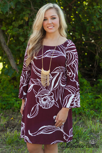Made You Look Dress - Burgundy