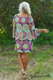 Curvy| Made You Look Dress - Navy/Multi