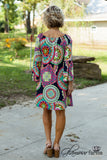 Made You Look Dress - Navy/Multi