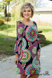 Made You Look Dress - Navy/Multi