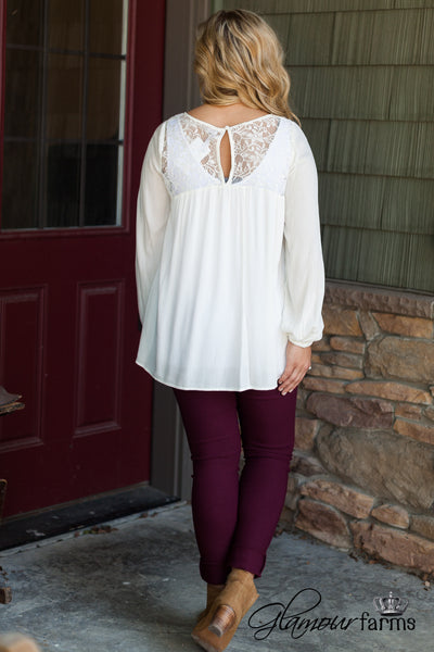 Magnolia Lace Top - Ivory