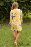 Marigold Floral Tunic/Dress - Mustard