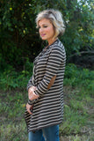 Mattie Striped Cardigan - Olive