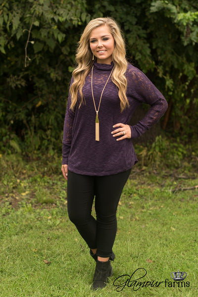 Memory Lane Sweater Tunic - Eggplant