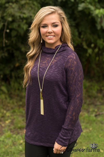 Memory Lane Sweater Tunic - Eggplant