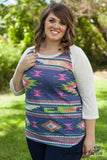 Curvy| Mesa Sky Top - Ivory/Multi