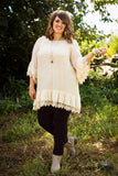*1 LEFT - 3XL* Curvy| Minie Lace Tunic - Ivory
