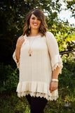 *1 LEFT - 3XL* Curvy| Minie Lace Tunic - Ivory