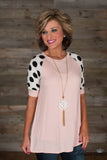 * 1 LEFT - SMALL* Miranda Dot Top - Light Pink