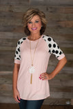 * 1 LEFT - SMALL* Miranda Dot Top - Light Pink