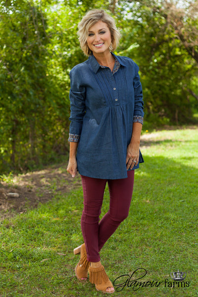 Monterray Denim Top/Tunic - Denim Blue