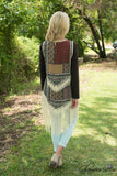 Montgomery Fringe Vest - Mocha/Multi
