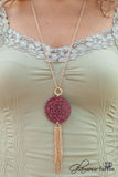 My Treasure Necklace - Burgundy/Worn Gold