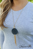 My Treasure Necklace - Navy/Worn Gold