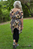 Curvy| Night Blooms Floral Tunic - Gray