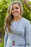 No More Secrets Necklace -Dark Orange/Worn Gold
