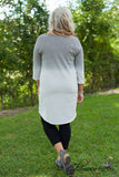 Curvy| Ombre Horizon Dress - Light Gray