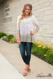 *1 LEFT - LARGE* Ombre Sunset Top - Ivory/Mauve