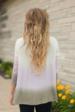 *1 LEFT - LARGE* Ombre Sunset Top - Ivory/Mauve