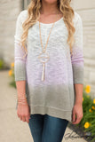 *1 LEFT - LARGE* Ombre Sunset Top - Ivory/Mauve