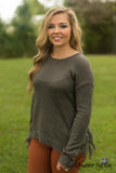 On Fleck Fringe Sweater - Dark Gray