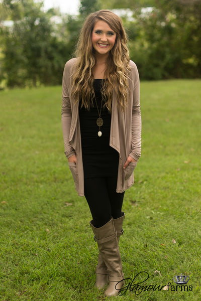 On The Run Cardigan - Taupe