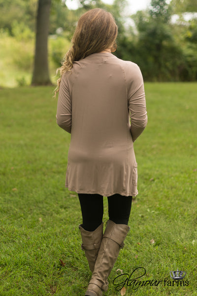 On The Run Cardigan - Taupe