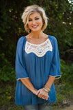 One Chic Chick Top - Denim Blue
