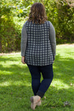Curvy| Paducah Plaid Top/Tunic - Heather Gray
