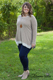 Curvy| Paducah Plaid Top/Tunic - Heather Taupe