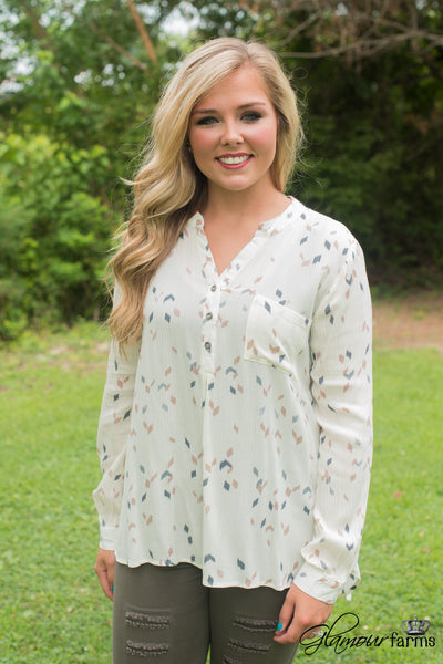 Painted Sky Top - Ivory/Multi