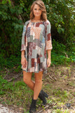 Patchwork In Paisley Tunic/Dress - Taupe/Multi