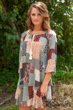 Patchwork In Paisley Tunic/Dress - Taupe/Multi