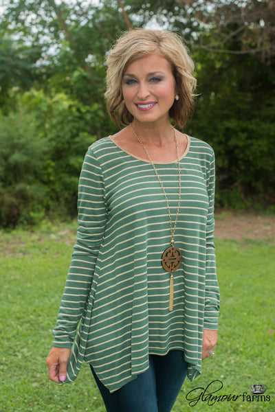 Peyton Striped Top - Green
