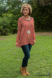Peyton Striped Top - Rust