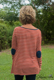 Peyton Striped Top - Rust