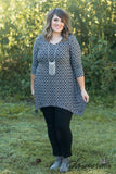 Curvy| Pretty Please Lattice Tunic - Dark Gray