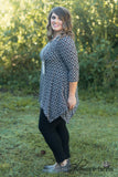 Curvy| Pretty Please Lattice Tunic - Dark Gray