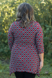 Curvy| Pretty Please Lattice Tunic - Dark Red
